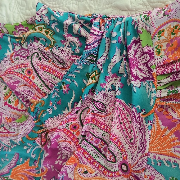 Lauren Ralph Lauren Multicolor Paisley Surplice V-neck sleeveless dress size S - Picture 10 of 15